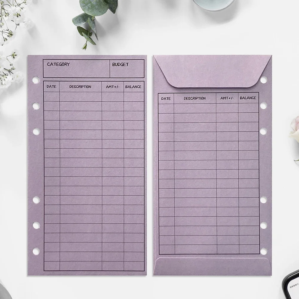 Budget Envelopes Cardstock Cash Envelope System for Money Saving Vertical Layout Holepunched Bill Organizer Planner Budget 12pcs