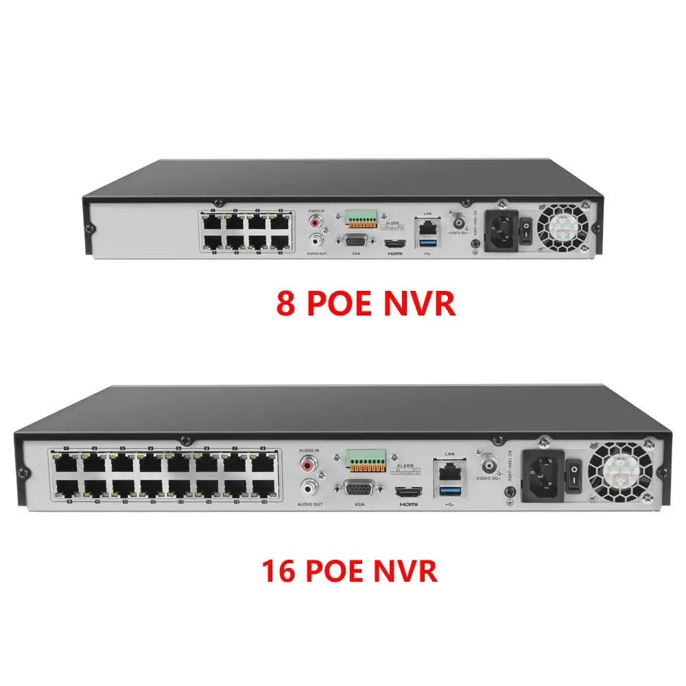 Hikvision 4K NVR DS-7608NXI-I2/8P/S DS-7616NXI-I2/16P/S 8CH 16CH POE Port AcuSense Facial Recognition Network Video Recorder