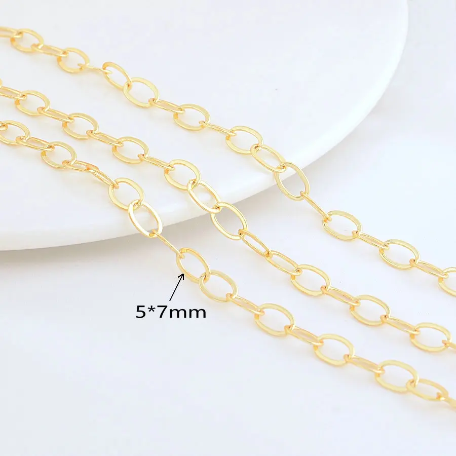 14k Gold Color Plated Brass Chains Star Heart Link Copper Diy Jewelry  Findings For Women Necklace Bracelet Making Supplies - Jewelry Findings &  Components - AliExpress