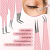 MAYOOC Eyelash Tweezers With Fiber Tips Stainless Steel High Precision Tweezer Volume Fans lash Tweezer Makeup Tools Custom Logo 5