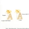 MHS.SUN Wholesale Zircon Initial Letters A-Z Stud Earrings For Women Girls Gold/Silver Color Cute Small Mini Alphabet Earrings 6