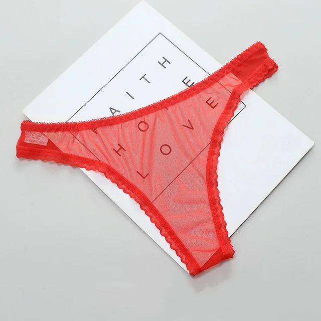 12 Stuks Sexy Transparante String Slipje Vrouwen Kant Zien Door Kruis Mesh Bodem Sexy Naadloze
