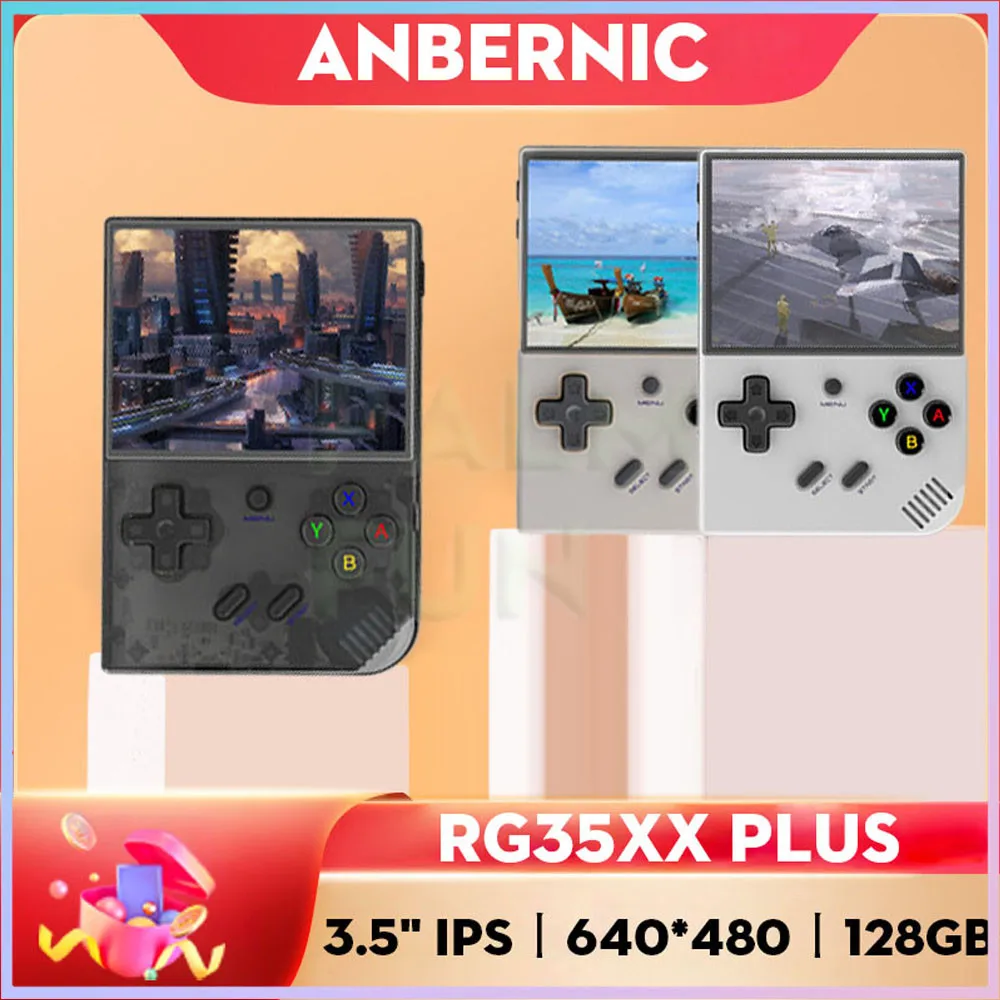 

ANBERNIC RG35XX PLUS Retro Handheld Game Player Portable Classic Games Support-HDMI TV Built-in 64G TF For Travel Kids Gift