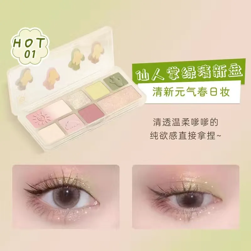 Shedella 8 Colors Punk Smokey Matte Glitter Eyeshadow Palette Shimmer Eye Shadow Makeup Palette Cool Toned Gray Black Eye Pigmen