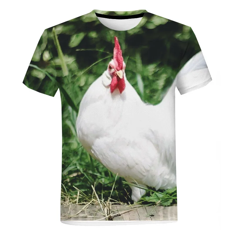 

Poultry Chicken Chicken Design T-shirt Harajuku Short Sleeve Animation T-shirt Funny Animal Street Men's Wear Oversized T Shirts