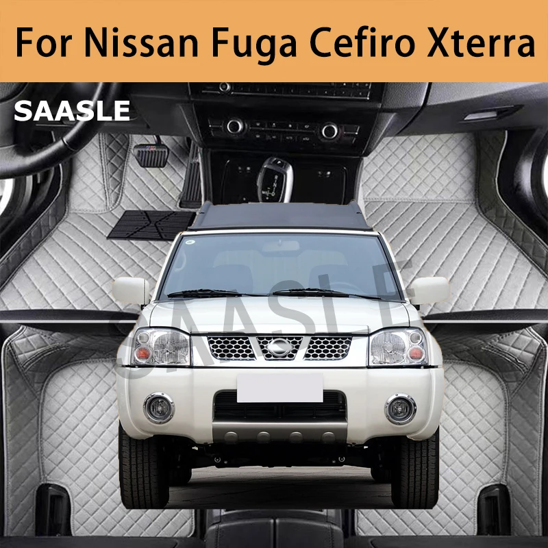 SAASLE 닛산 Fuga Cefiro Xterra 1999-2016 년 자동 카펫 Foot Coche 액세서리 용 맞춤형 자동차 바닥 매트