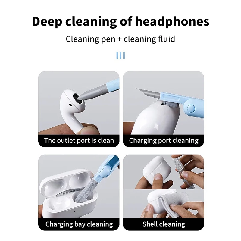 7 In1 For IPad Bluetooth Earphone Phone Cleaning Tools Cleaner Keycap Puller Kit  Computer Keyboard Cleaner Brush Electronic Kit 4