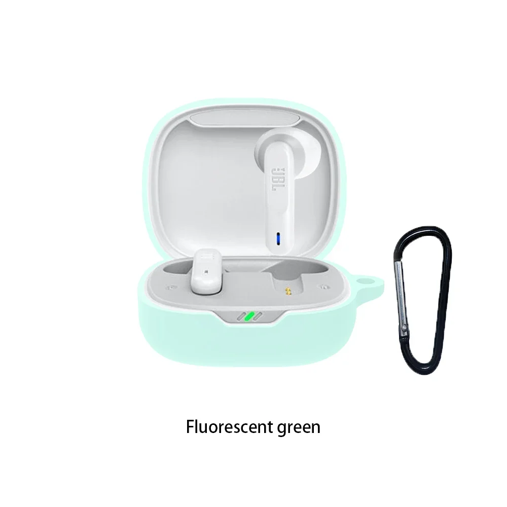 Silicone Protective Earphone Case with Hook - Solid Color Cover