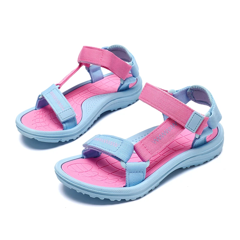 Sandálias infantis de verão para meninas, respiráveis, esportivas para atividades ao ar livre, sapatos de praia, dedo aberto, confortáveis, para caminhada, Size30-38 8