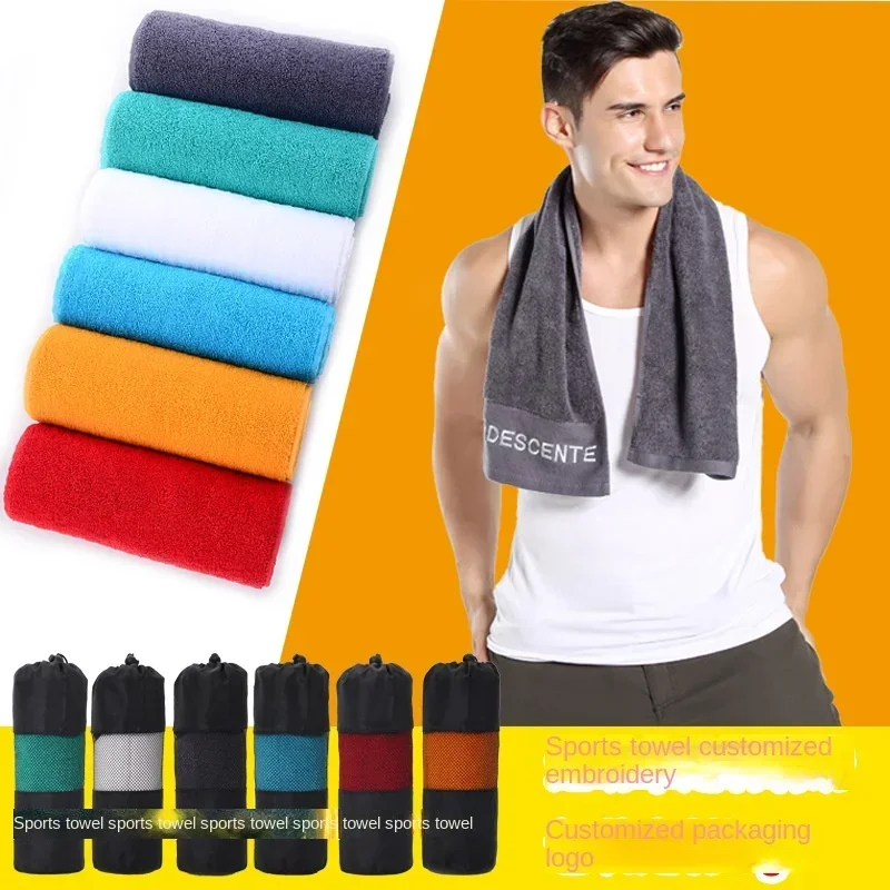 acquard towel, 32 strands, 25 * 110 pure cotton, sports towel, gym towel