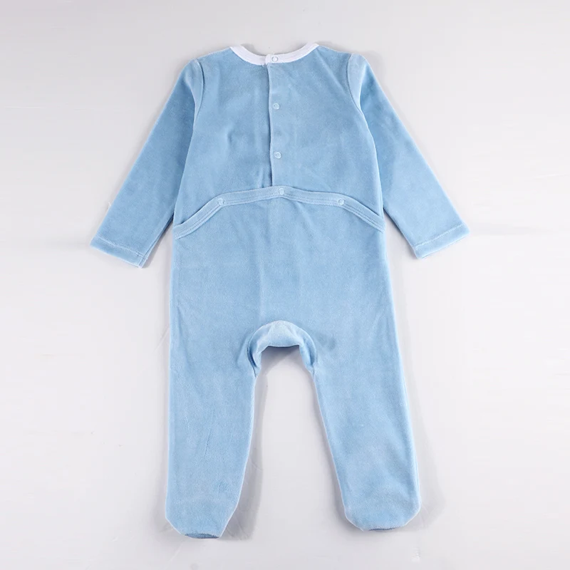 Baby-Velours-Strampler mit Füßen, Kinderkleidung, Langarm-Baby-Overall, Jungen- und Mädchen-Strampler, Baby-Jumpsuit, Größe 3-18 Monate – Detail 5