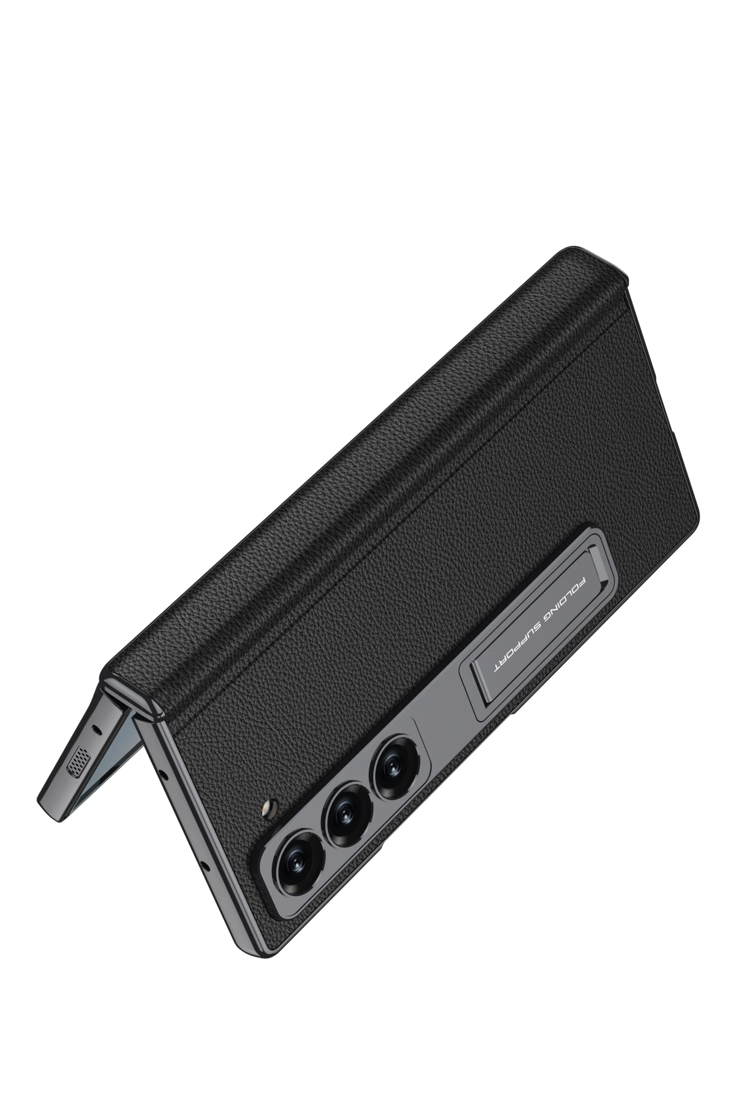 Luxury Plating Hinge Leather Case For Samsung Galaxy Z Fold 6 Magnetic Hinge Bra