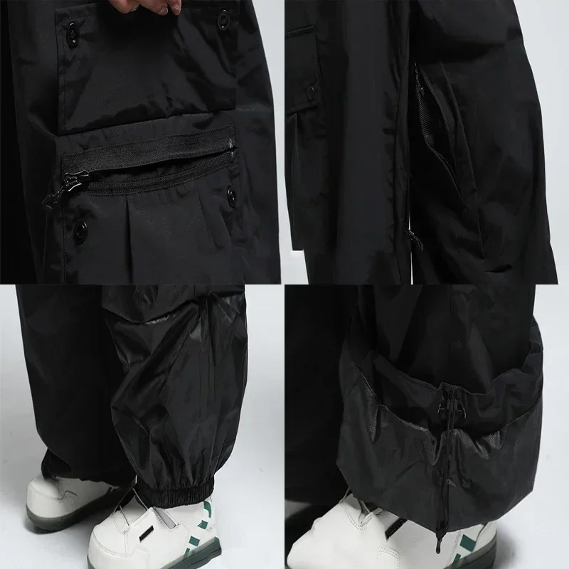Men Jumpsuit Winter Outdoor Snow Trousers Women Loose Snowboard Wear Waterproof Windproof Skiing Pants Warm Female Ski Clothes 5
