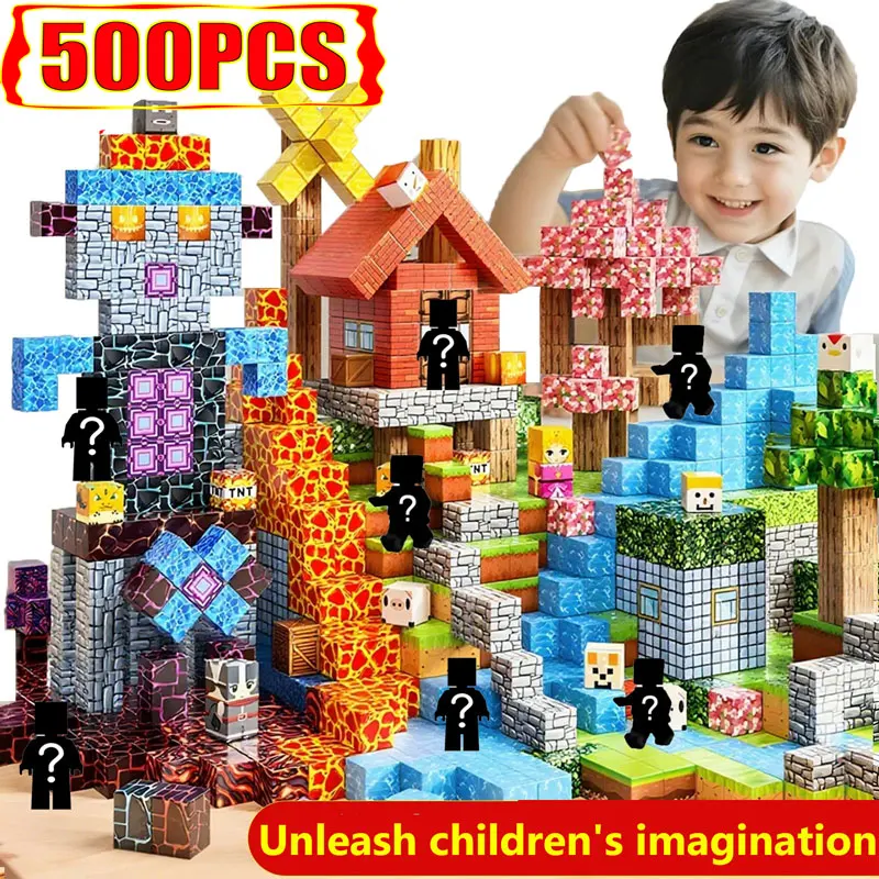 10-500 pièces blocs de Construction magnétiques ensemble d'aimants briques Mini tige mondiale Construction bricolage jouets éducatifs pour enfants cadeaux d'anniversaire