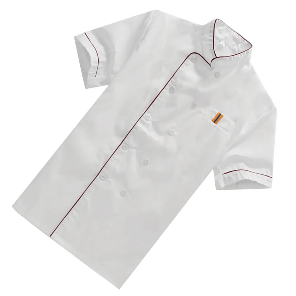 

Chef Coat Uniform Catering Jacket Clothing Casual Mens Jackets White Men Short Sleeve Executive Service Loose Costume Food