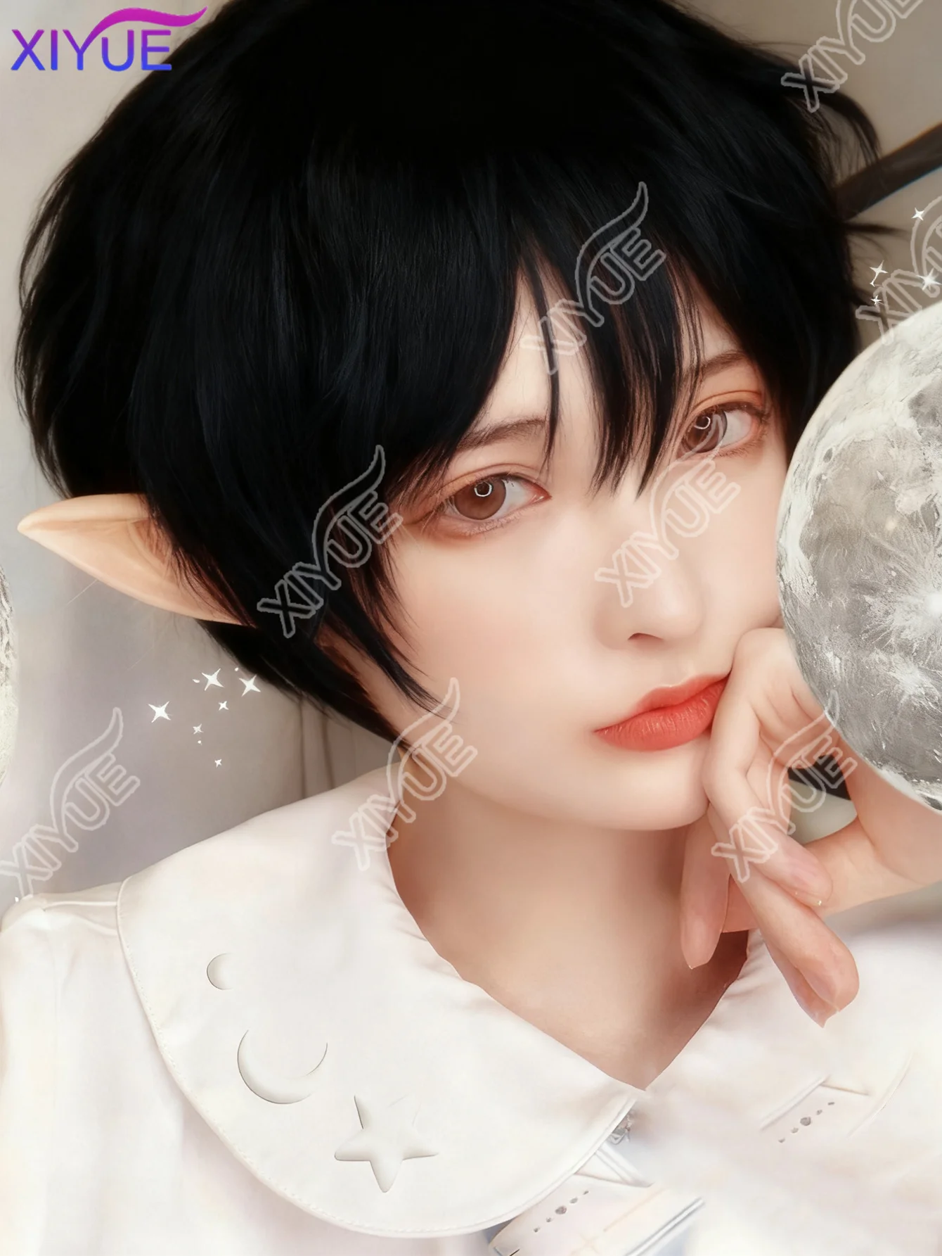 XY Short Synthetic Men's Breathable Wig Brown Men Boy Short Straight Cosplay Men Party Black Heat Resistant Synthetic Hair Wig