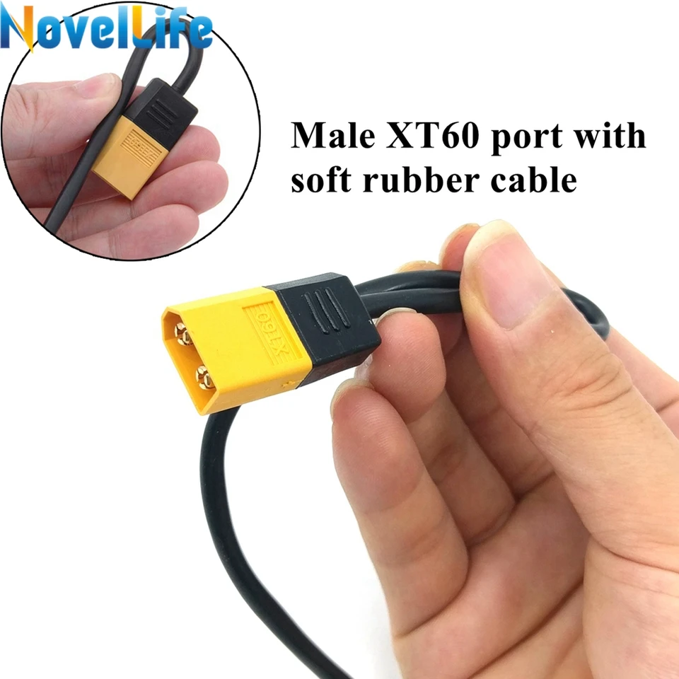 Cavo Di Alimentazione XT60 Maschio A DC 5.5x2.5 Mm – Lunghezza 52.5 Cm, Per Saldatore A Batteria Lipo, Connettori Elettrici