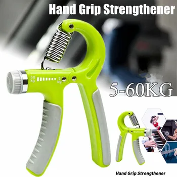 5-60KG Adjustable Hand Trainer Gym Fitness Training Hand Grip Exerciser Wrist Finger Rehabilitation Training Hand Grip Green 1