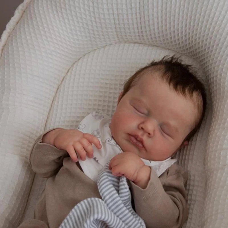 19inch Full Body Silicone Vinyl Reborn Doll Boy Loulou Newborn Baby Size Doll 3D Skin Visible Veins Quality Collection Art Dolls reborn dolls