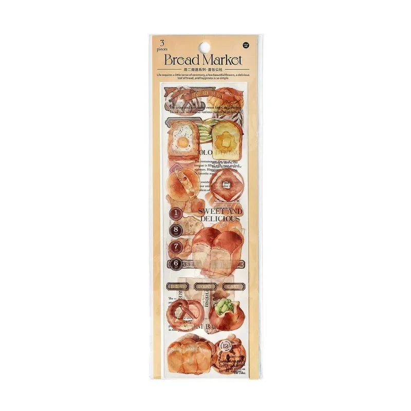 60mm*210mm/roll Bread Dessert Tape Stickers PET Transparent Tapes Making Decorative for Scrapbooking Supplies Journal Collage