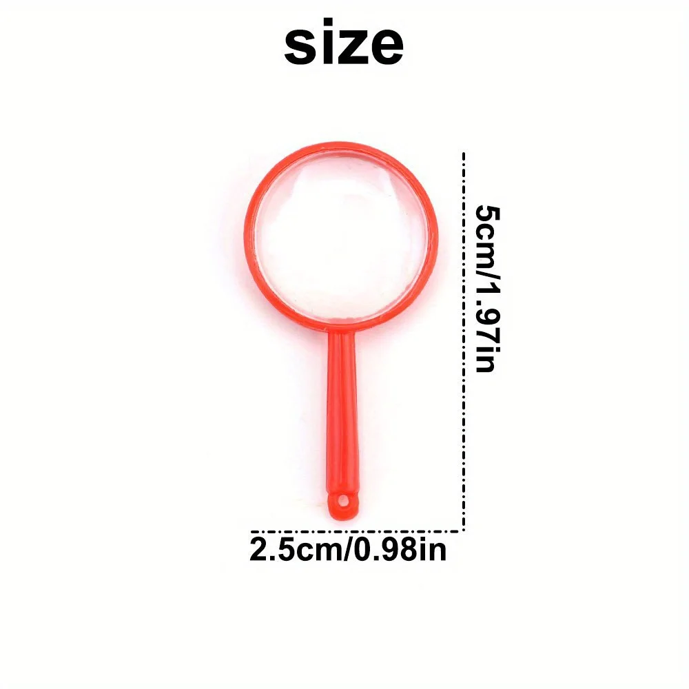 20개 다색 플라스틱 돋보기 5cm - 과학 교육용 휴대용 현장 관찰 도구, STEM 키트, 야외 ZSY