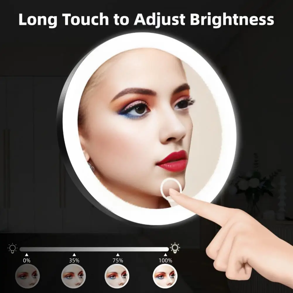 10CM 30X Magnifying Mirror With Tweezers Travel LED Makeup Mirror 3 Suction Cups Rechargeable Dimmable Magnified Vanity Mirror 4