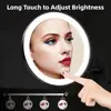 10CM 30X Magnifying Mirror With Tweezers Travel LED Makeup Mirror 3 Suction Cups Rechargeable Dimmable Magnified Vanity Mirror 4