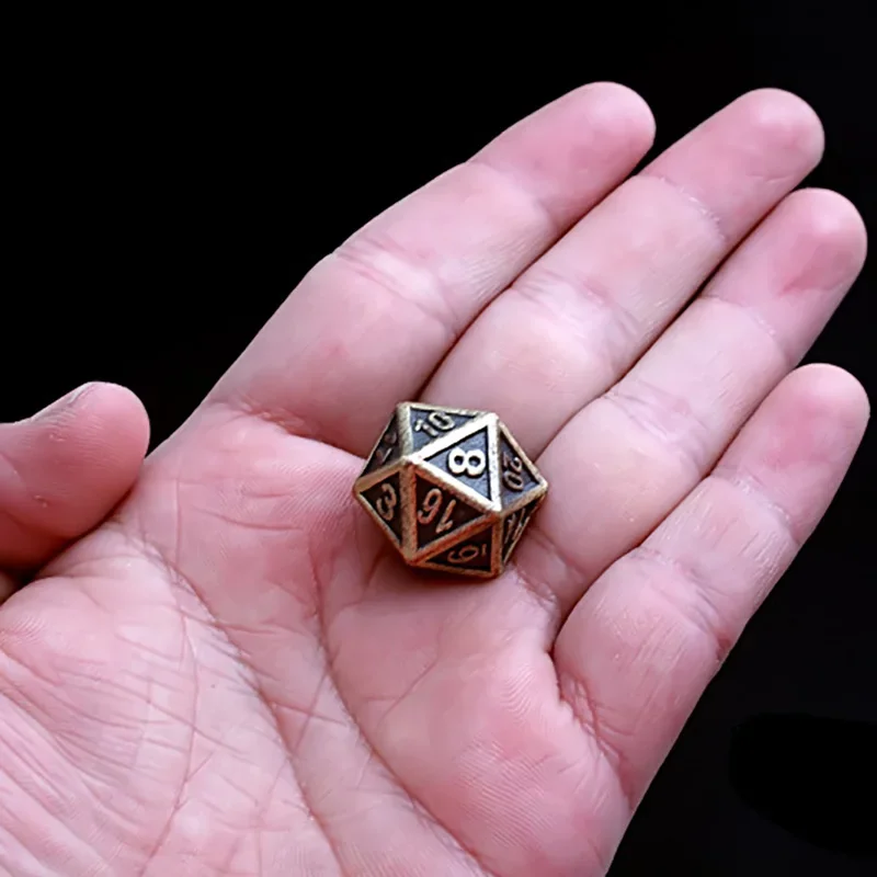 1 Piece Funny Kirsite Metal Dice Standard 20 4 Sided Decider Board Game Acessorios
