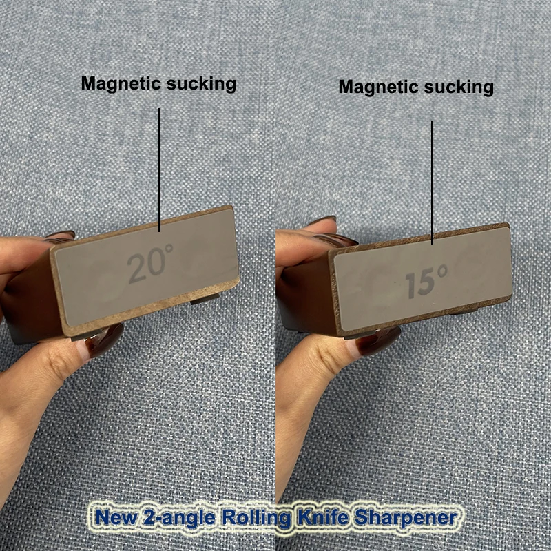 Knife Sharpener Rolling Knife Sharpener For Straight Edge Knife Sharpener Kit With 15/20&deg; Degree Magnetic Angle For Kitchen Knives Whetstone Set