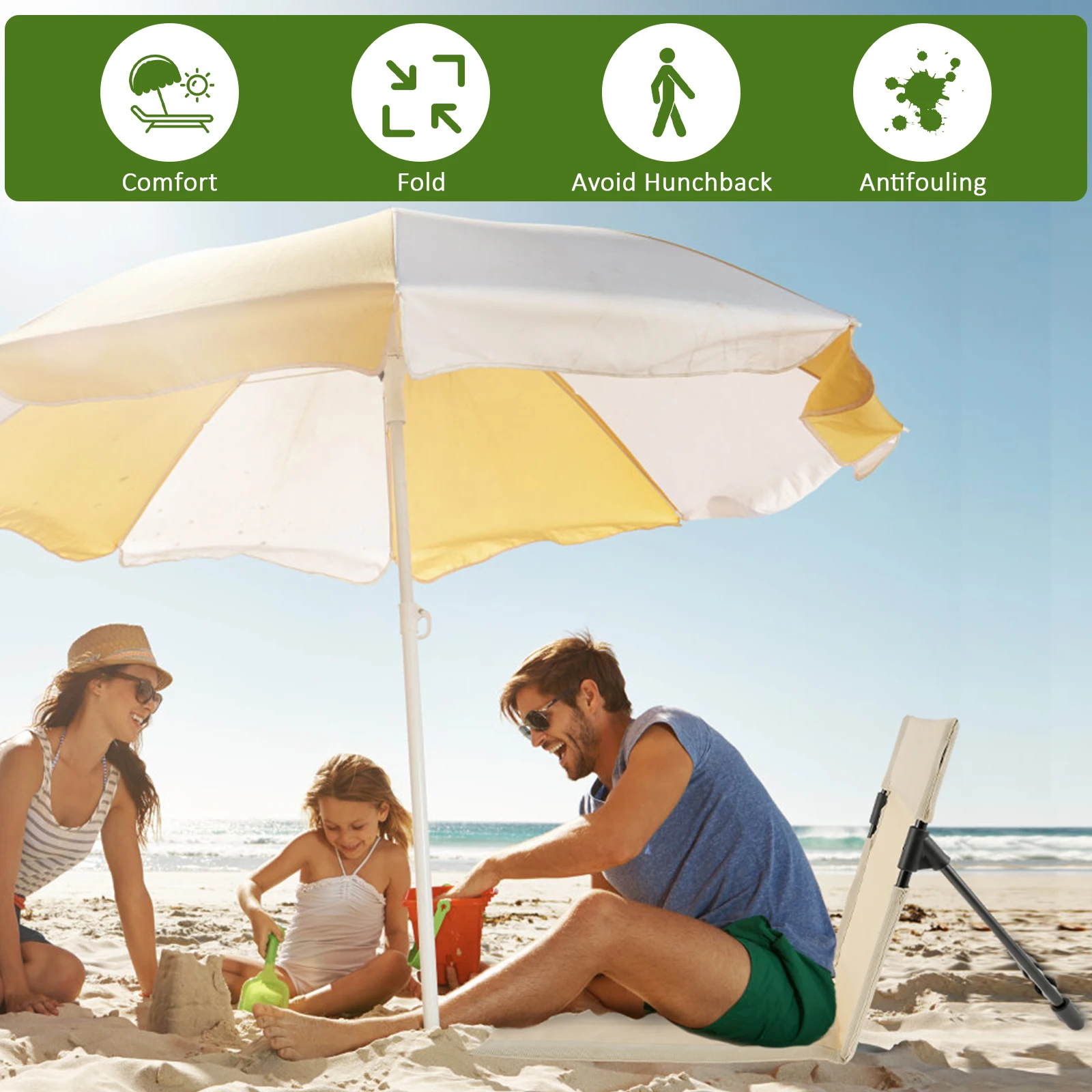 Foldable Camping Chair Ultra-Light Folding Back Chair for Camping Beach Road Trips Picnic Outdoor Garden Park Single Lazy folding chair