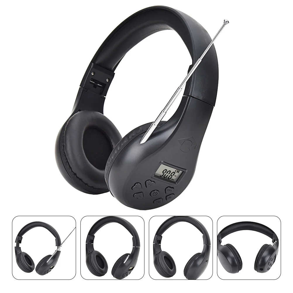 

Wireless Headphones Earphones FM Radio Jogging Monitor Headset Plastic Personal
