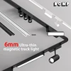 6MM Ultra Slim Magnetic Track Light Surface Mounted Ceiling Rail DC48V Modern LED Lamp Black White Magnet Rail Lamp Spotlight 1