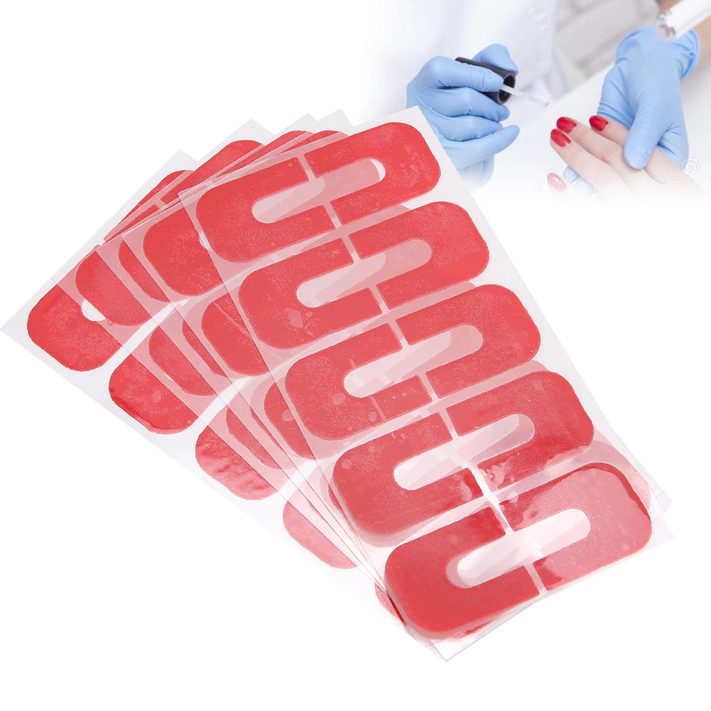 50Pcs U 모양 껍질 벗기기 네일 테이프 피부 장벽 유출 방지 스티커 네일 아트 보호기 커버 네일 스티커 네일 아트 매니큐어 도구