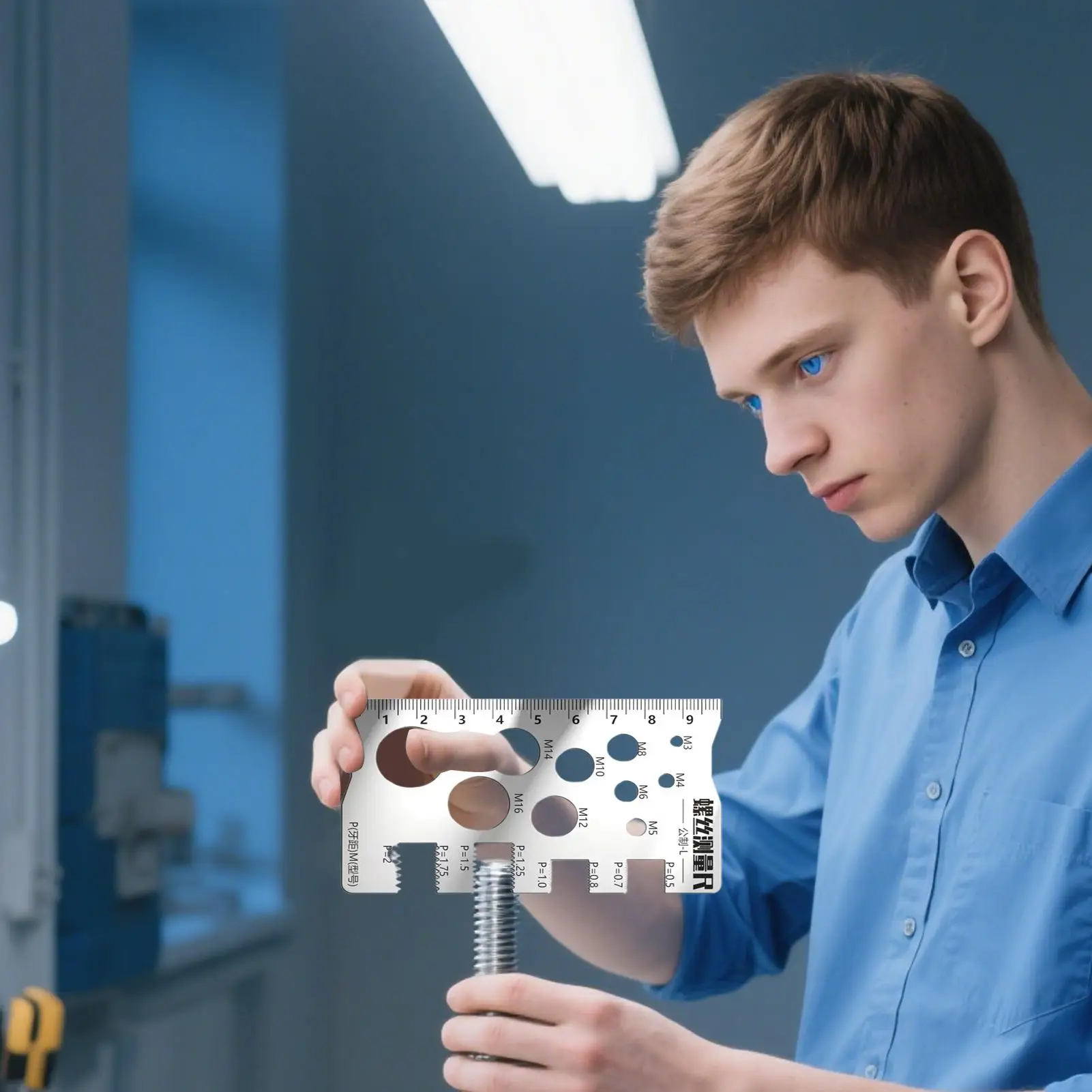 Bolt Thread Gauge Measurement Ruler for Screw Multifunctional Bit Thread Craft Bolt Measuring Gauge for Home Industry Repair