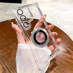 Coperchio per telefono clear shockproof magnetico migliorato con placcatura MagSafe