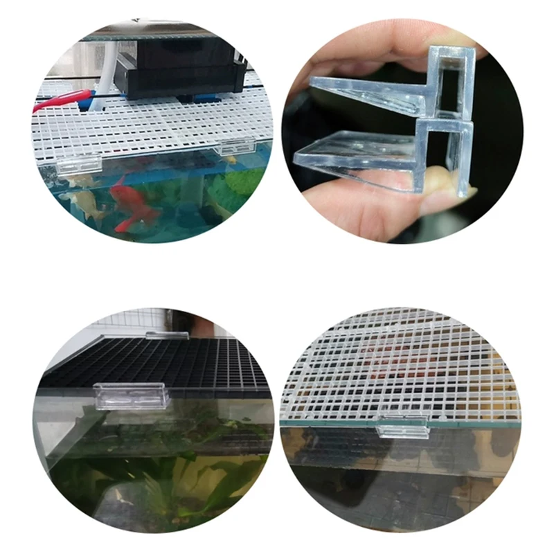 5/6/8/10/12mm Aquarium Acrylic Clips Glass Cover Support Holders Transparent Fish Tank Cover Plate Bracket Aquarium Accessories aquarium clip holders aquarium clip holder