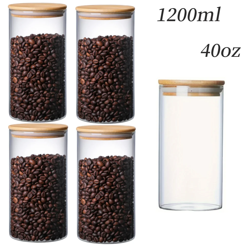 Glass storage jar Glass jars with airtight lids for food storage