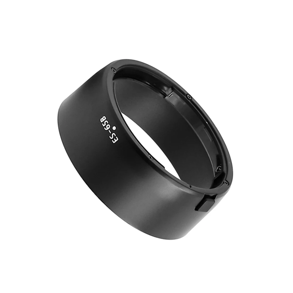 ES-65B for Canon RF 50mm f1.8 STM Circular / Flower Shaped Camera Lens Hood ES65B Black Plastic Reversible Bayonet mount camera lens hood