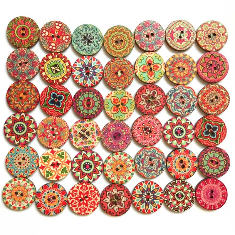 

500PC Retro Wooden Buttons 2 Holes Handwork Sewing Scrapbook Clothing Button DIY Crafts Accessories Gift Card Decor 15/20/25MM