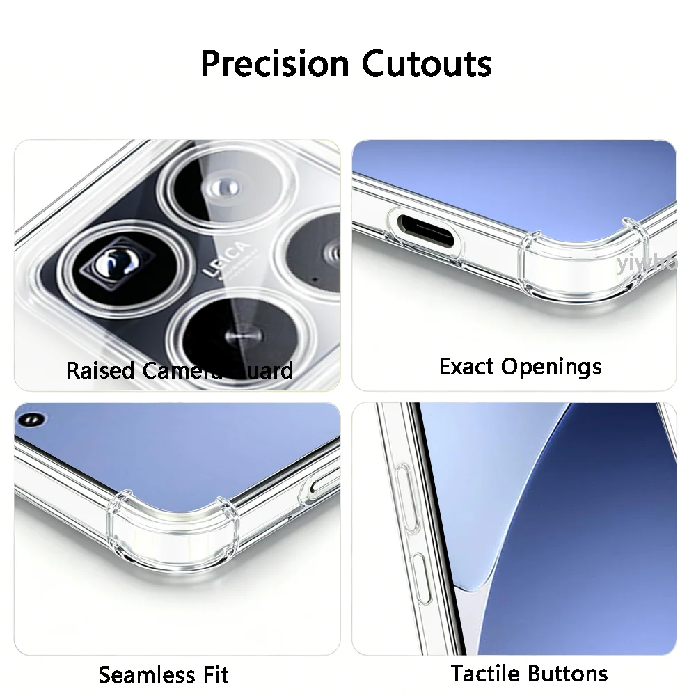 Soft Shockproof Clear TPU Phone Case - Transparent Back Cover Shell