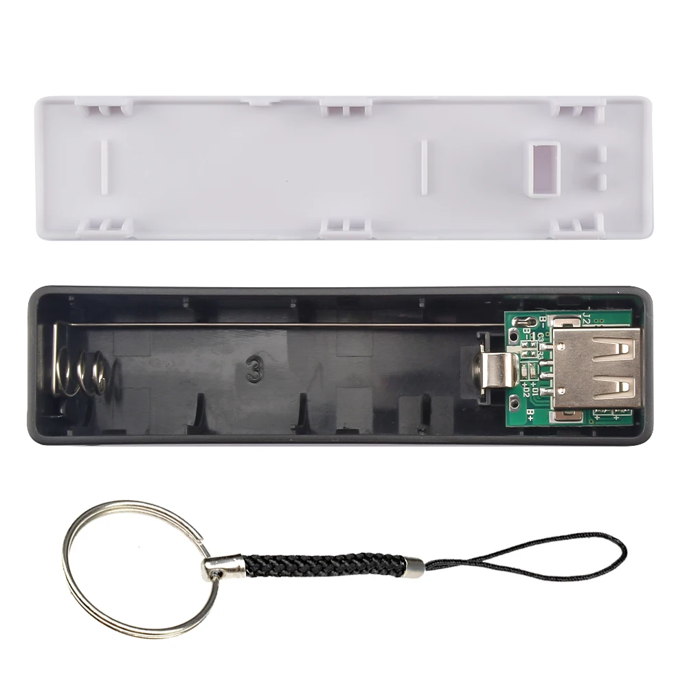 DIY USB Power Bank Case Kit 18650 Battery Charger Box Shell With Key Chain Black White Blue Pink Yellow Green For Arduino