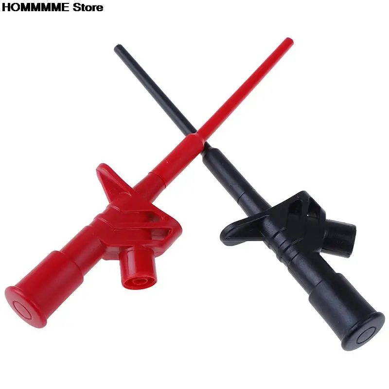 Quick Test Hook Clip Professional Insulated High Voltage Flexible Testing Probe 4mm Red Black alligator clips electric test clamp test probes test clip test hooks clips