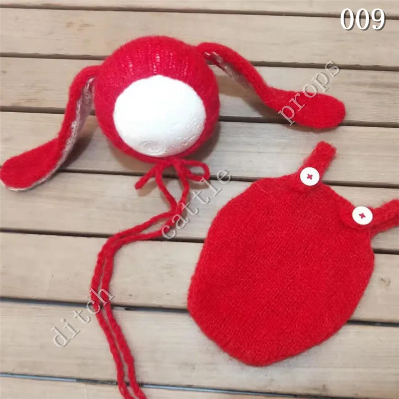 Newborn Photography Props Mohair Shorts  Rabbit Big Ear Hat Studio Clothing 4