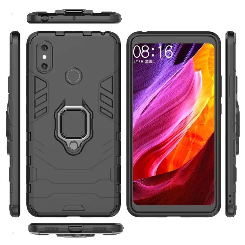 Hybrid Shockproof Case with Magnetic Car Holder and Kickstand in Soft Bumper Design
