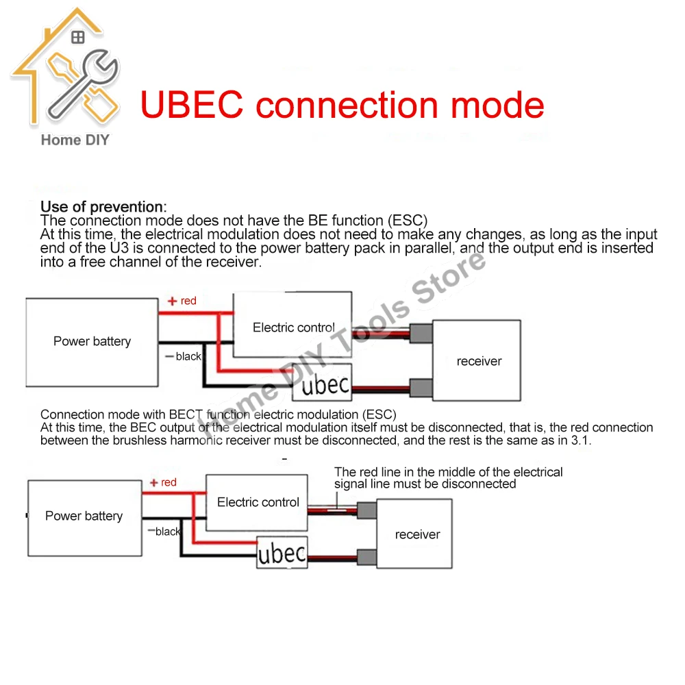UBEC 3A/5A/7A/15A BEC Régulateur RC Faible Bruit Blindé