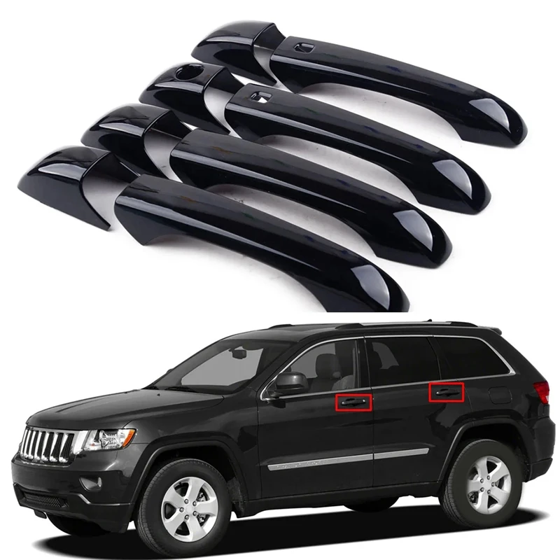 

Exterior Door Handles For Jeep Grand Cherokee Dodge Durango 2011-2019 Automotive Supplies Black 8Pcs/Set