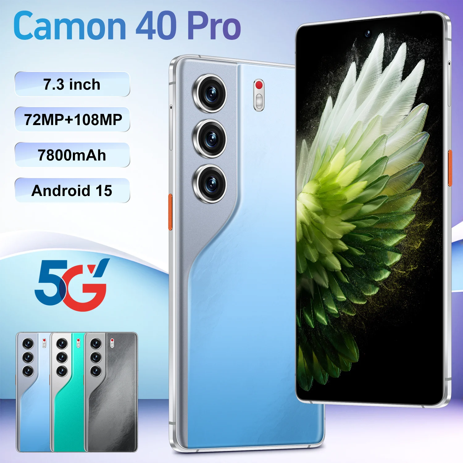 NEW HOT 2025 Camon 40 Pro 5G dual card dual standby 8000mAh battery 22GB 2TB global version Android 14 system 108MP 5