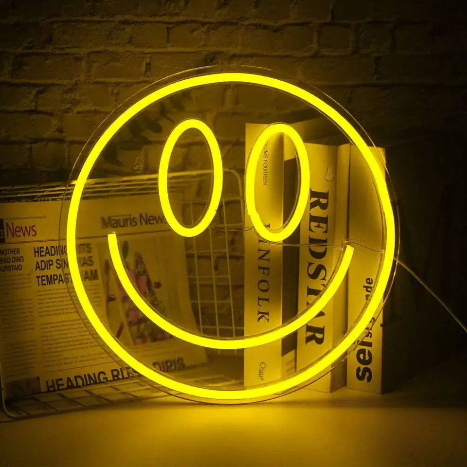 Smile Face Shape Neon Sign Wall Hang Decorazione Light Up Signs Usb Per Bambini Camera Da Letto Festa Di Nozze