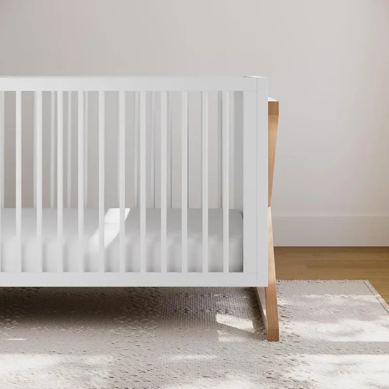 3-in-1 Convertible Crib (Vintage Driftwood) Easily Converts to Toddler Bed & Daybed, 3-Position Adjustable 4