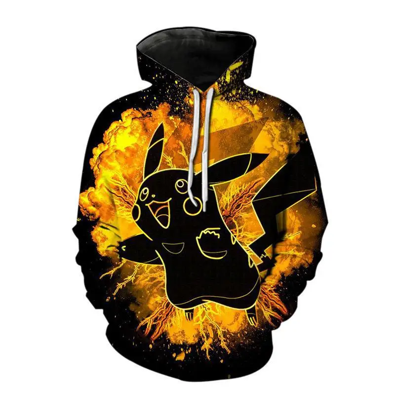 

Весенняя Новинка, двухмерная толстовка, толстовка с 3D Цифровым принтом покемона, свитшот для мальчиков и детей и взрослых, лучший подарок Пикачу